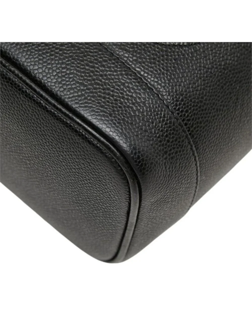 Chanel CC Logo Vanity Bag Handbag Black Caviar Leather
